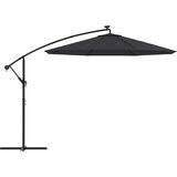  Konzolni suncobran s LED svjetlima i čeličnom šipkom 300cm crni | shoptok.hr