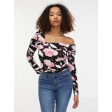 Orsay Pink-Black Women's Floral Top - Women Cene