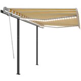 vidaXL Ročno zložljiva tenda z LED lučkami 3x2,5 m rumena in bela Cene