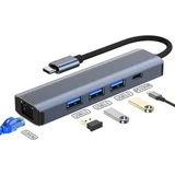 Adapter-konvertor TIP C na 3xUSB 3.0+TIP C+RJ45 ( 800 )