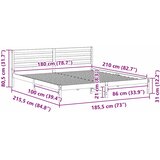  Krevetna konstrukcija s uzglavljem Vosak smeđa 180 x 210 cm | shoptok.hr