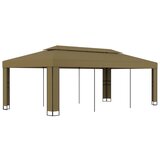 vidaXL Sjenica s dvostrukim krovom 3 x 6 m smeđe-siva 180 g/m² Cijene