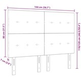  Naslon za glavu s gumbima Crni 140 cm Tkanina | shoptok.hr