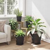  Okrugla saksija za cveće 6 pcs Crna Ø 30 x 25 cm Plastika | shoptok.hr