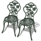 Bistro 3-dijelni bistro set od lijevanog aluminija zeleni | shoptok.hr