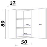 Flex-Well Kuhinjska Zgornja Omarica Avila, Magnolija, Barva Hrasta | Shoptok.si