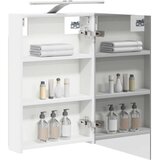  Kopalniška ogledalna omara z LED lučmi Bela 40 x 10,5 x 60,5 cm, (5000233121) | Shoptok.si