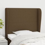  Uzglavlje s ušima tamnosmeđe 83 x 23 x 118/128 cm od tkanine | shoptok.hr