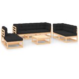 Maison Chic Seti vrtnega pohištva - Vrtna garnitura - Vrtni pohištvo set 8-delna z blazinami trdna borovina, (21800148) | Shoptok.si