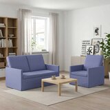  Set sofe 2 pcs Traper plava Tkanina - Trapere plave boje 1-sjedalo + 2-sjedalo (120 cm) | shoptok.hr