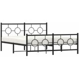  Metalni okvir kreveta uzglavlje i podnožje crni 150x200 cm | shoptok.hr