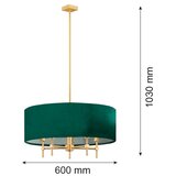  Argon 2146 - Luster na šipci ABBANO 5xE14/7W/230V mesing/zeleno | Eponuda.com