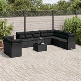  11-dijelni set vrtnih sofa od poliratana s jastucima crni | shoptok.hr
