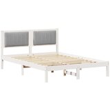 vidaXL Krevetni okvir s tapiciranim uzglavljem Svijetlo siva | shoptok.hr