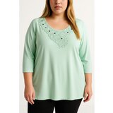 Fenzy Plus Size Top S Čipkom, Boje Mente | shoptok.hr
