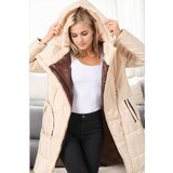 Dewberry Z6652 WOMEN'S COAT-BEIGE-1 | Shoptok.si