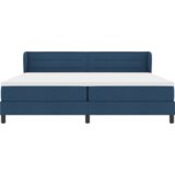  Postelja s vzmetnico Modra 200x200 cm Tkanina, (22051537) | Shoptok.si