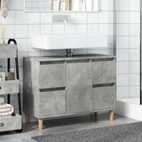 vidaXL Omarica za umivalnik betonsko siva 80x33x60 cm inženirski les | Shoptok.si