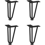 vidaXL Noge za mizo za lase 4 kosi črna 20 cm trdno jeklo | Shoptok.si
