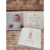  Vabilo za krst z angelčkom in sliko otroka, roza REK 04-1 | Shoptok.si