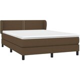  Box spring postelja z vzmetnico temno rjava 140x200 cm blago, (20846817) | Shoptok.si