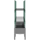  Vrtna sadilica s rešetkom svjetlosiva 160 x 40 x 142,5 cm PP | Eponuda.ba