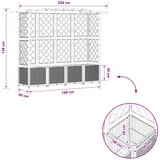  Povišeni krevet s mrežom i krovom Sivi 204 x 40 x 138 cm PP | shoptok.hr
