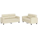 Maison Chic Sedežna garnitura - kavč 2-delna z blazinami krem umetno usnje, (21729342) | Shoptok.si