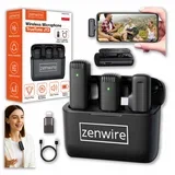TrueTone J13 brezžični kravatni mikrofon 2x komplet USB-C z adapterjem Lightning, polnilno ohišje QI, 2.4G, (5000194001)