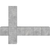  5-dijelni zidni TV elementi svjetlima boja betona drveni | shoptok.hr