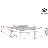  Okvir za krevet od masivnog drva 180 x 200 cm veliki bračni | shoptok.hr
