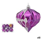  Set božićnih kuglica Dijamant Vijoličasta Srebrna Plastika 8 x 9 x 8 cm (12 kom.) Cijene