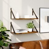 vidaXL Stenske police 2 kosa dim. hrast 60x25x25,5 cm inženirski les | Shoptok.si
