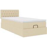  Otomanski krevet s madracem krem 100x200 cm tkanine | shoptok.hr