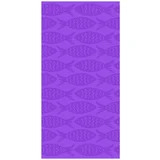 Ljubičasti pamučan ručnik za plažu 70x140 cm Fishes –