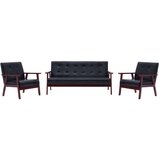  3-dijelni set sofa od umjetne kože crni | shoptok.hr