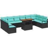  Vrtni set za objed s jastukom 11 pcs Crna i Plavozelena Slike