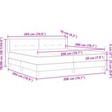 vidaXL Bok Box sa Madracem Svjetlosiva 200x200 cm Baršun | shoptok.hr