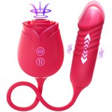 SuperLove Sucking & Thrusting Double Ended Vibrating Dildo Red Cene
