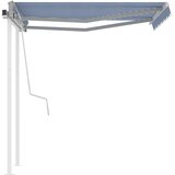 vidaXL Ročno zložljiva tenda s stebrički 3x2,5 m modra in bela | Shoptok.si