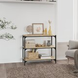 TV ormarić boja hrasta 80x33x70,5 cm konstruirano drvo i čelik | shoptok.hr