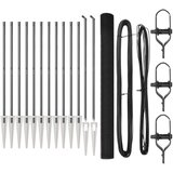 vidaXL set ograjnih stebrov set 2 siva jeklo 25 x 1.5 m vzdržljiv | Shoptok.si