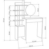 Hanah home šminka za sto - bela, hrast | ePonuda.com