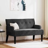  Chesterfield klupa Crna 112 x 65,5 x 75 cm Baršun | shoptok.hr