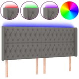  Uzglavlje tamnosivo 203 x 16 x 118/128 cm od tkanine | shoptok.hr