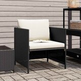  Vrtna sofa od poliratana s jastucima crna | shoptok.hr