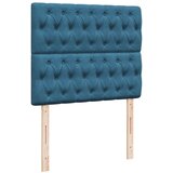 vidaXL Otomanski posteljni okvir z vzmetnicami moder 120x200cm žamet | Shoptok.si