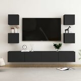 The Living Store Komplet TV omaric 6-delni črna iverna plošča - TV Omarica, (21375627) Cene