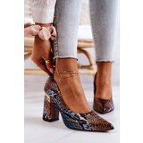 Kesi Leather pumps Lewski Snake 3117 brown-blue | shoptok.hr