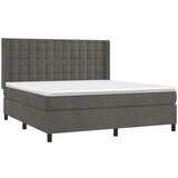  Box spring s madracem LED tamnosivi 160x200 cm baršun | shoptok.hr